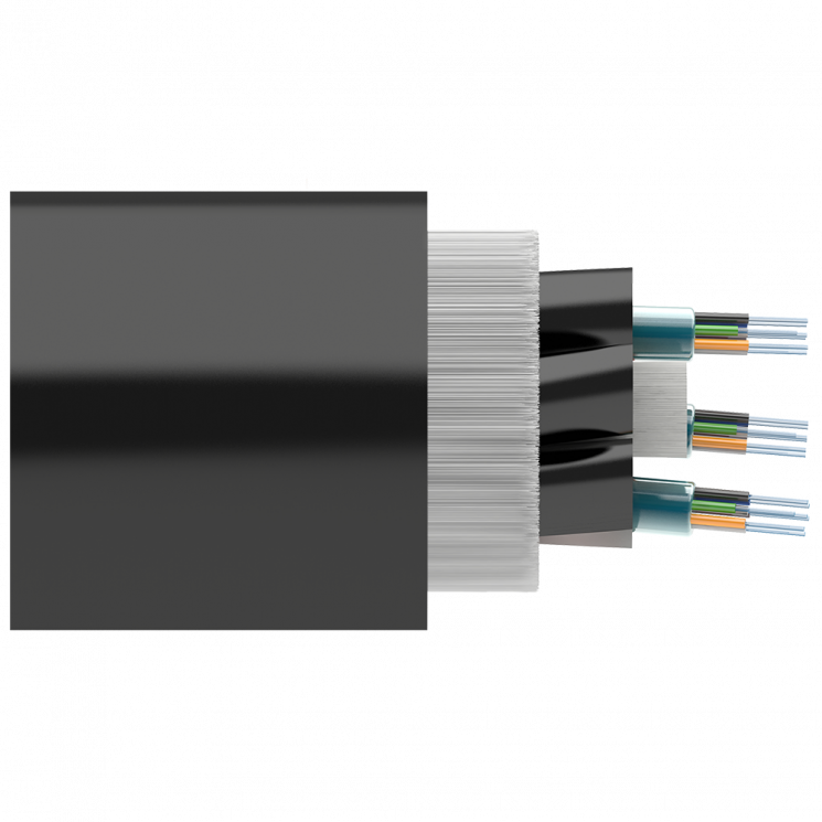 Кабель оптический самонесущий диэлектрический, 16 волокон, 6.0кН, 11.0мм, катушка 1км.