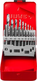 28115-H18_z01, Набор метчиков и плашек ЗУБР "МАСТЕР", сталь 9ХС, 18 предметов