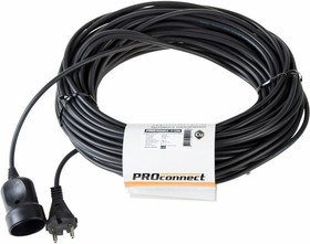 11-5358, Удлинитель шнур 30 м (1 роз.) 2х0.75 мм² черный STANDART