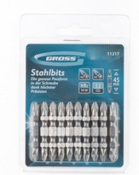 11217, Набор бит двухстор., PH2-PZ2х45мм, сталь S2, 10шт.