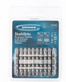11217, Набор бит двухстор., PH2-PZ2х45мм, сталь S2, 10шт.