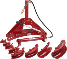 43077-10, Набор ЗУБР "ЭКСПЕРТ" Трубогиб гидравлический, 10т, ход штока 315мм, 8 насадок, 2 ролика