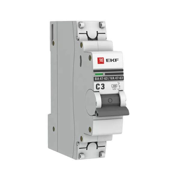 Выключатель автоматический однополюсный 3А С ВА47-63 4.5кА PROxima