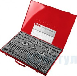 28119-H110_z01, Набор метчиков и плашек ЗУБР "МАСТЕР", сталь 9ХС, 110 предметов