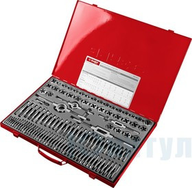 28119-H110_z01, Набор метчиков и плашек ЗУБР "МАСТЕР", сталь 9ХС, 110 предметов