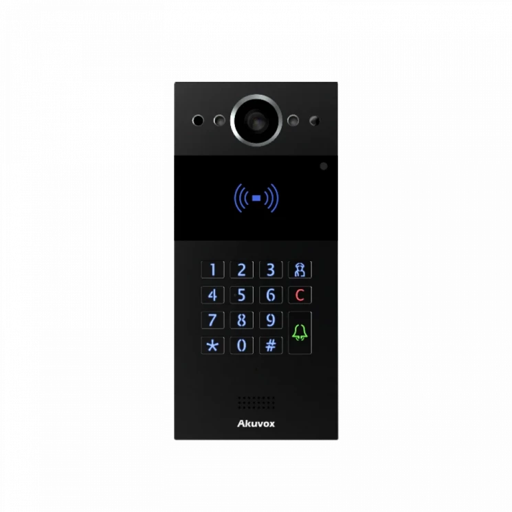 Вызывная панель Akuvox R20K в черном исполнении, для врезного монтажа