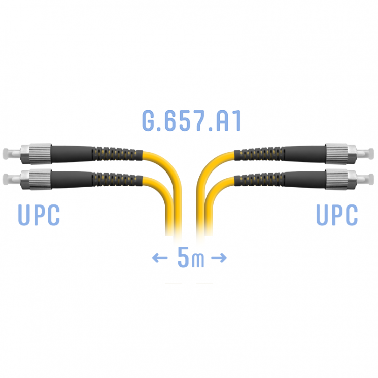 Патчкорд оптический FC/UPC SM G.657.A1 Duplex 5 метров