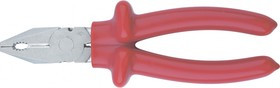 16987, Плоскогубцы, 200 мм, комбинированные диэлектр. ручки до 1000 В, оцинкованные (НИЗ)