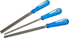 16550-20-H3, Набор ЗУБР: Напильники "ПРОФЕССИОНАЛ" с двухкомпонентной ручкой, плоский, трехгранный, круглый, №2,