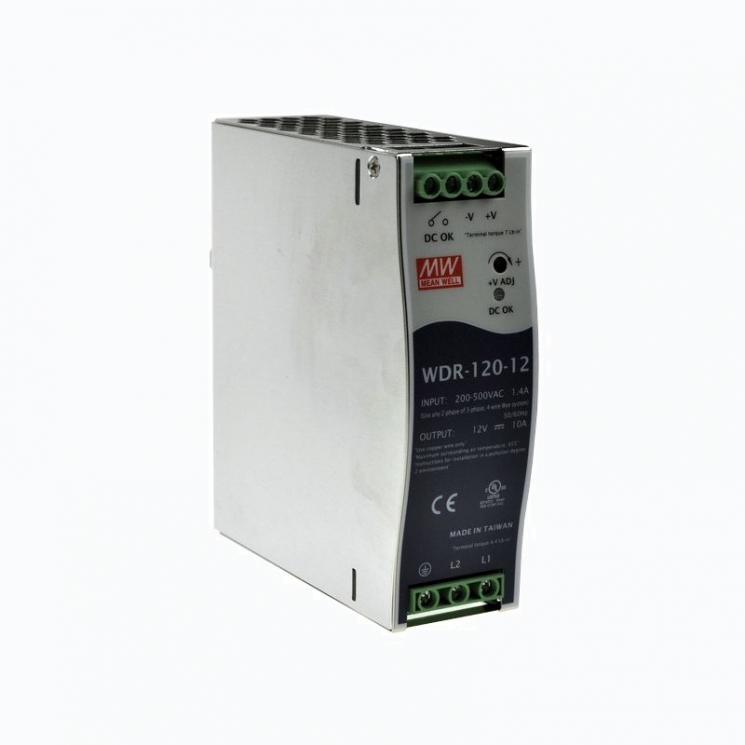 WDR-120-12 Блок питания на DIN-рейку, 12В, 10А, 120Вт Mean Well