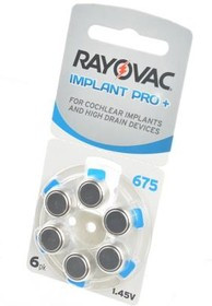 RAYOVAC IMPLANT PRO+ 675 BL6, Элемент питания
