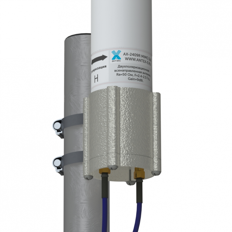 Всенаправленная антенна AX-2409R MIMO 2x2 (OMNI) 9dBi 2.4GHz, RP SMA-female
